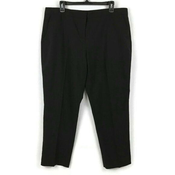 Vince Camuto Straight Leg Trousers Women's Plus Size 14 Black Stretch Pockets - Picture 1 of 10